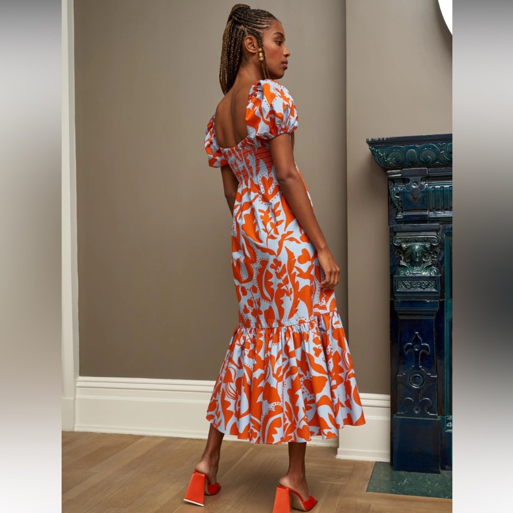 La Ligne Amy Dress, Periwinkle/Tangerine - Sz M NEW, never worn, nwot✨ - Picture 2 of 9